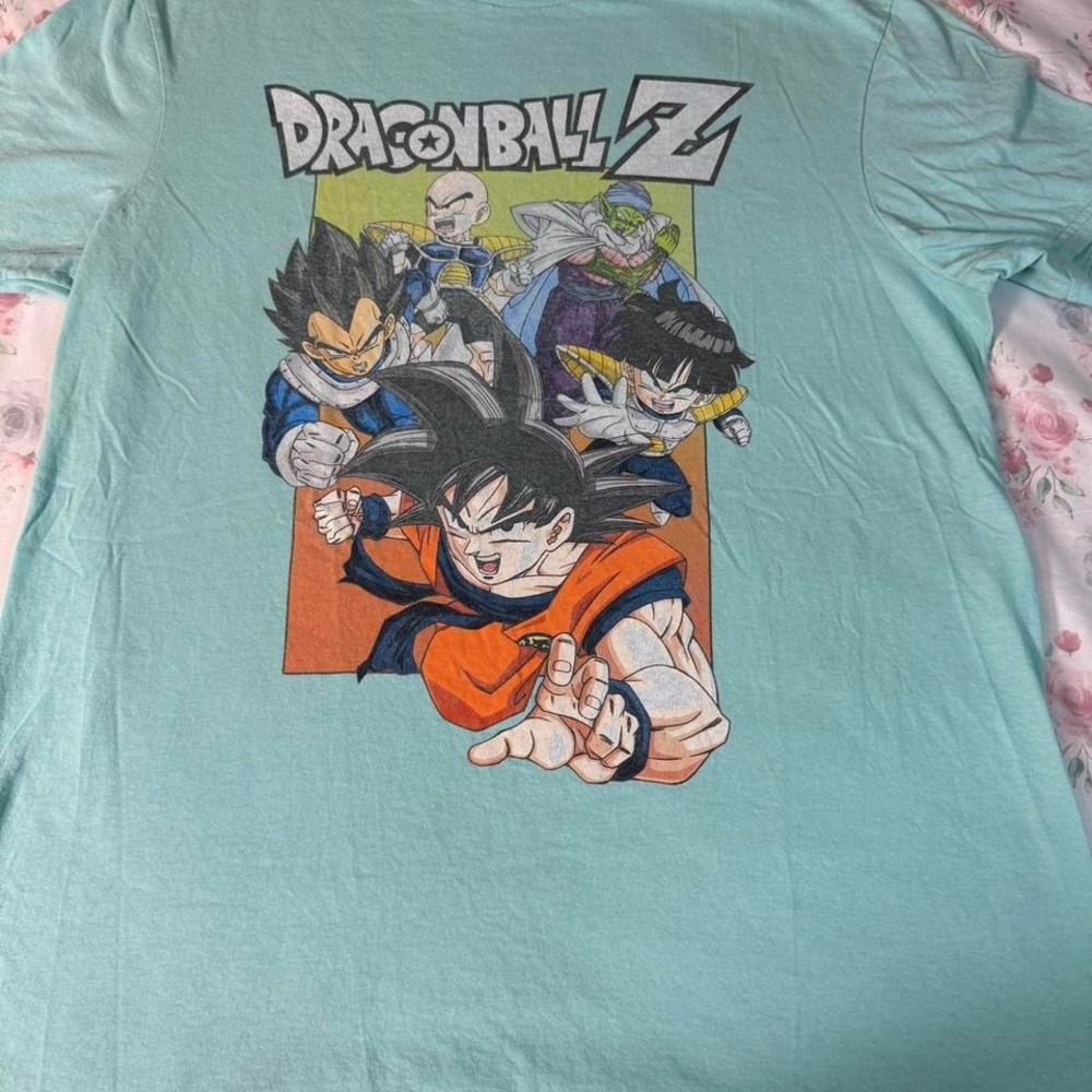 Dragon Ball Z Anime Graphic T-Shirt Blue Goku Vegeta‎ Piccolo Men's Size L